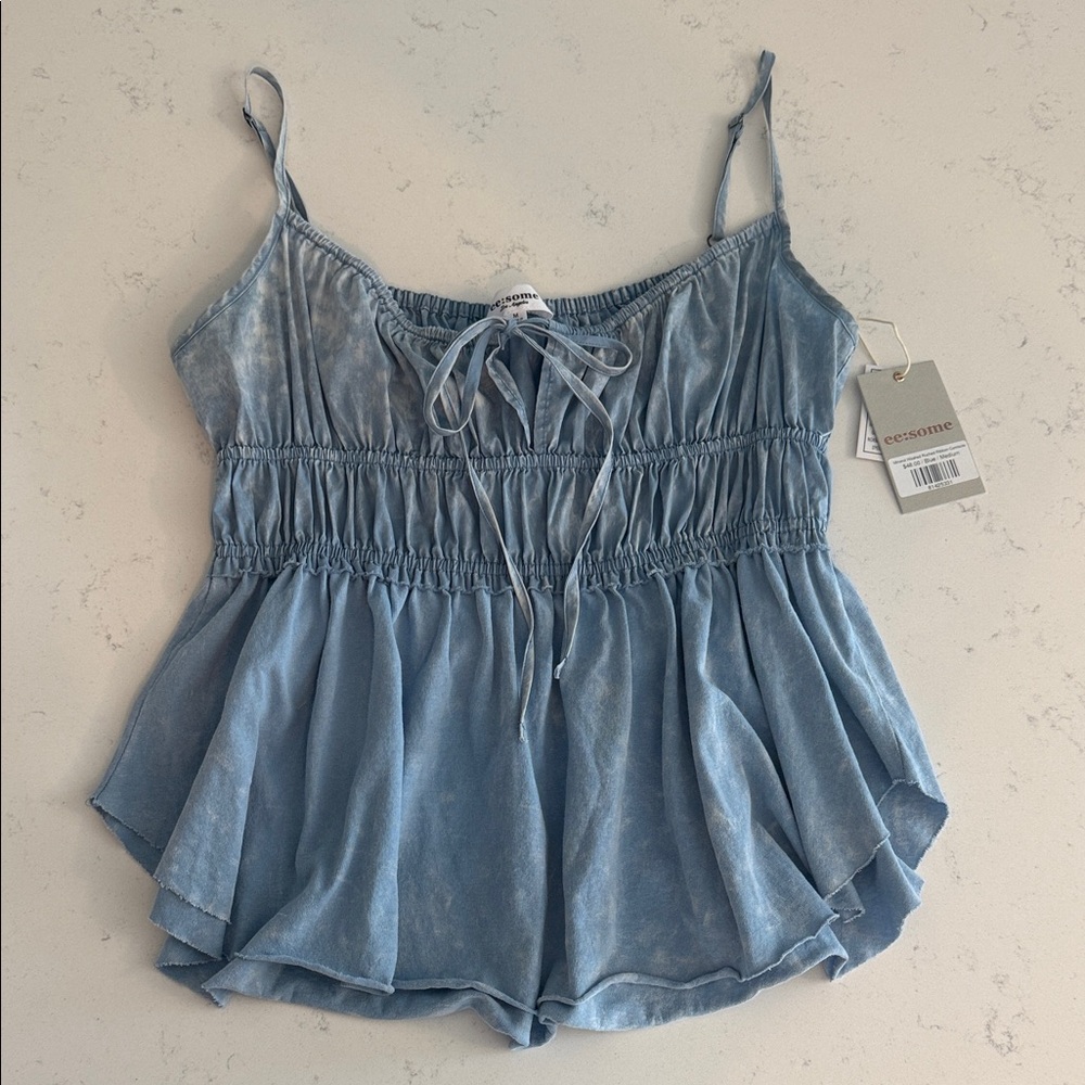 NWT Mineral Washed Ruched Ribbon Camisole (M)